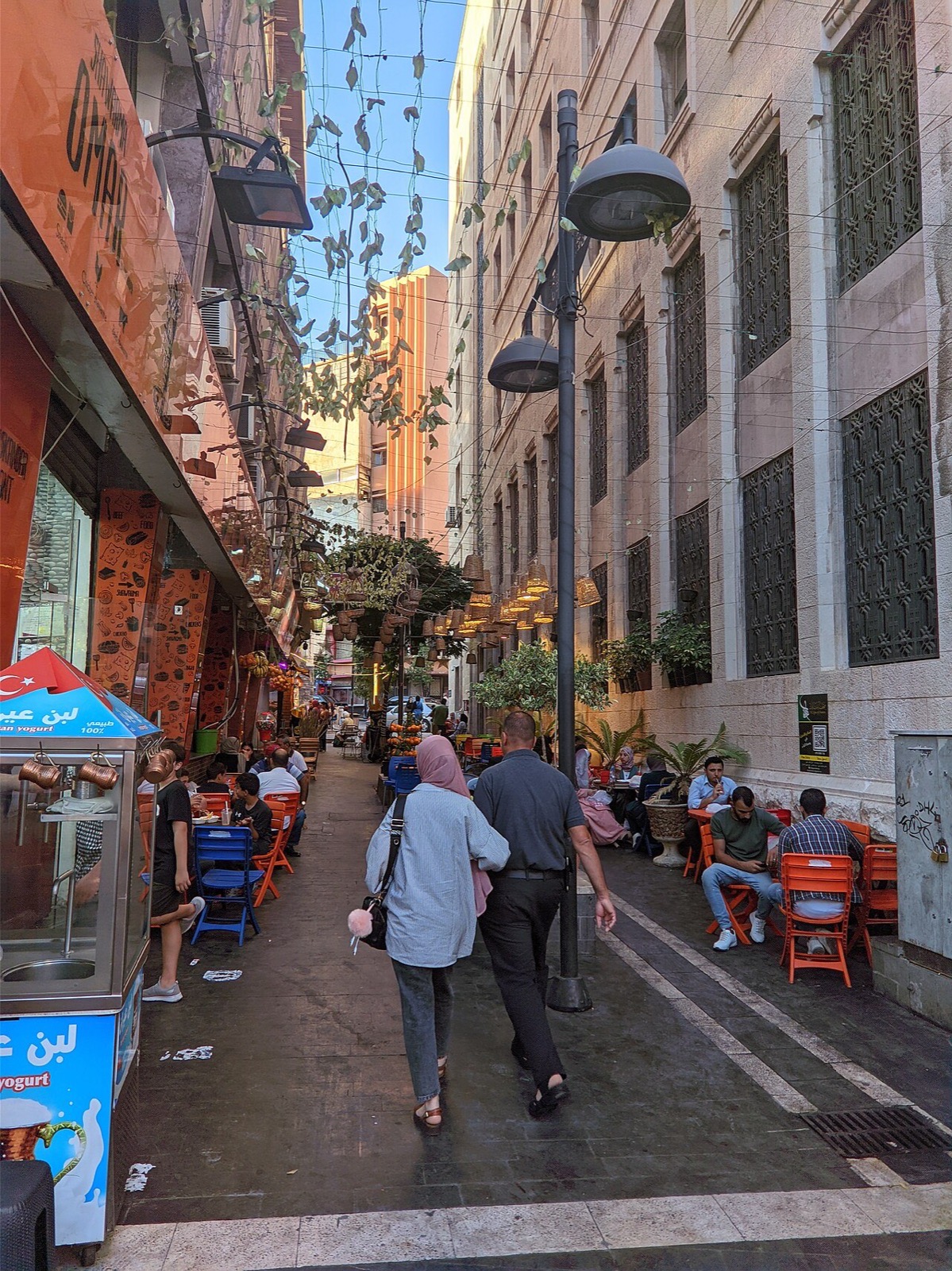 Cafés and streets in downtown Amman, Jordan