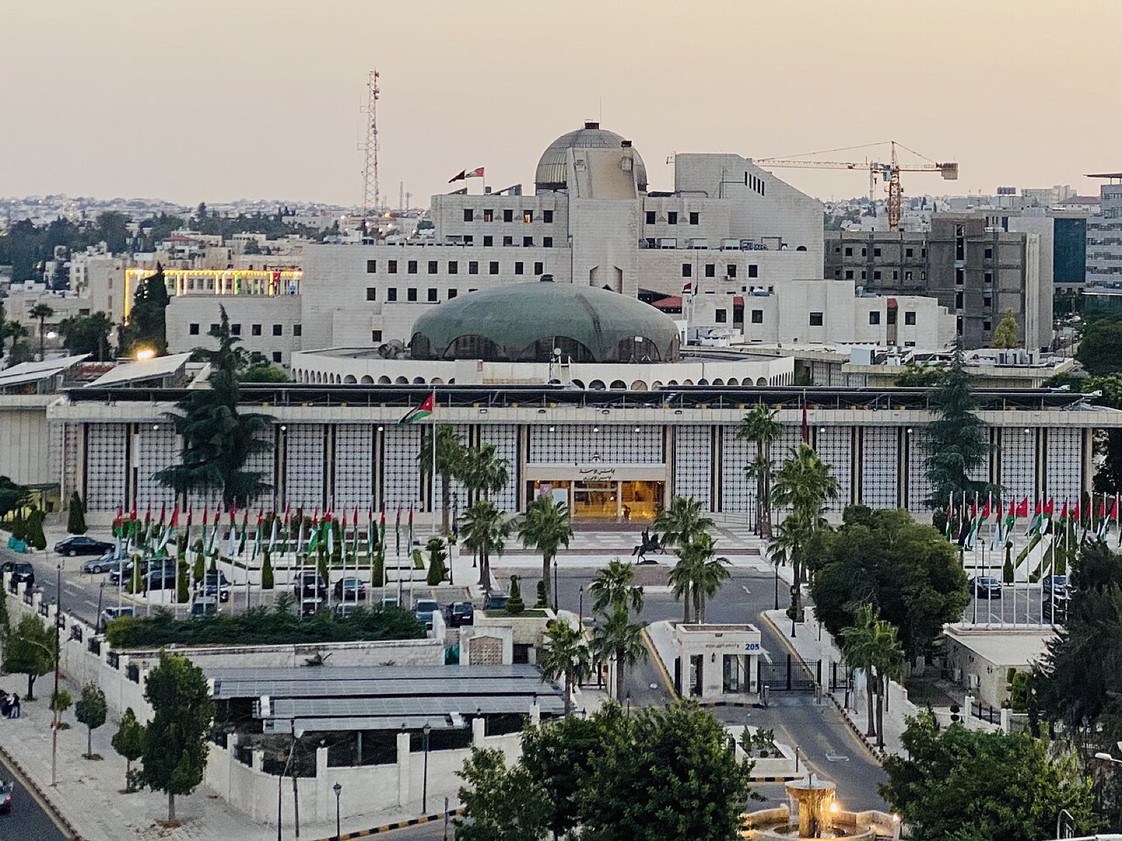 The domed parliament building in Amman, Jordan