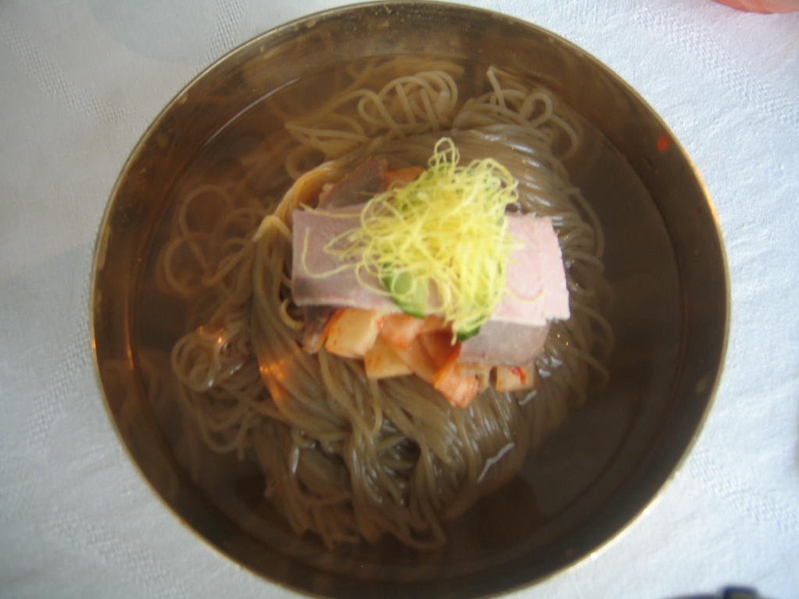 Cold noodles served at Okryu Restaurant in Pyongyang, North Korea