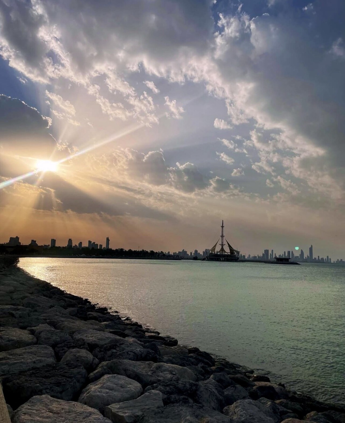 Sunset over Kuwait Bay