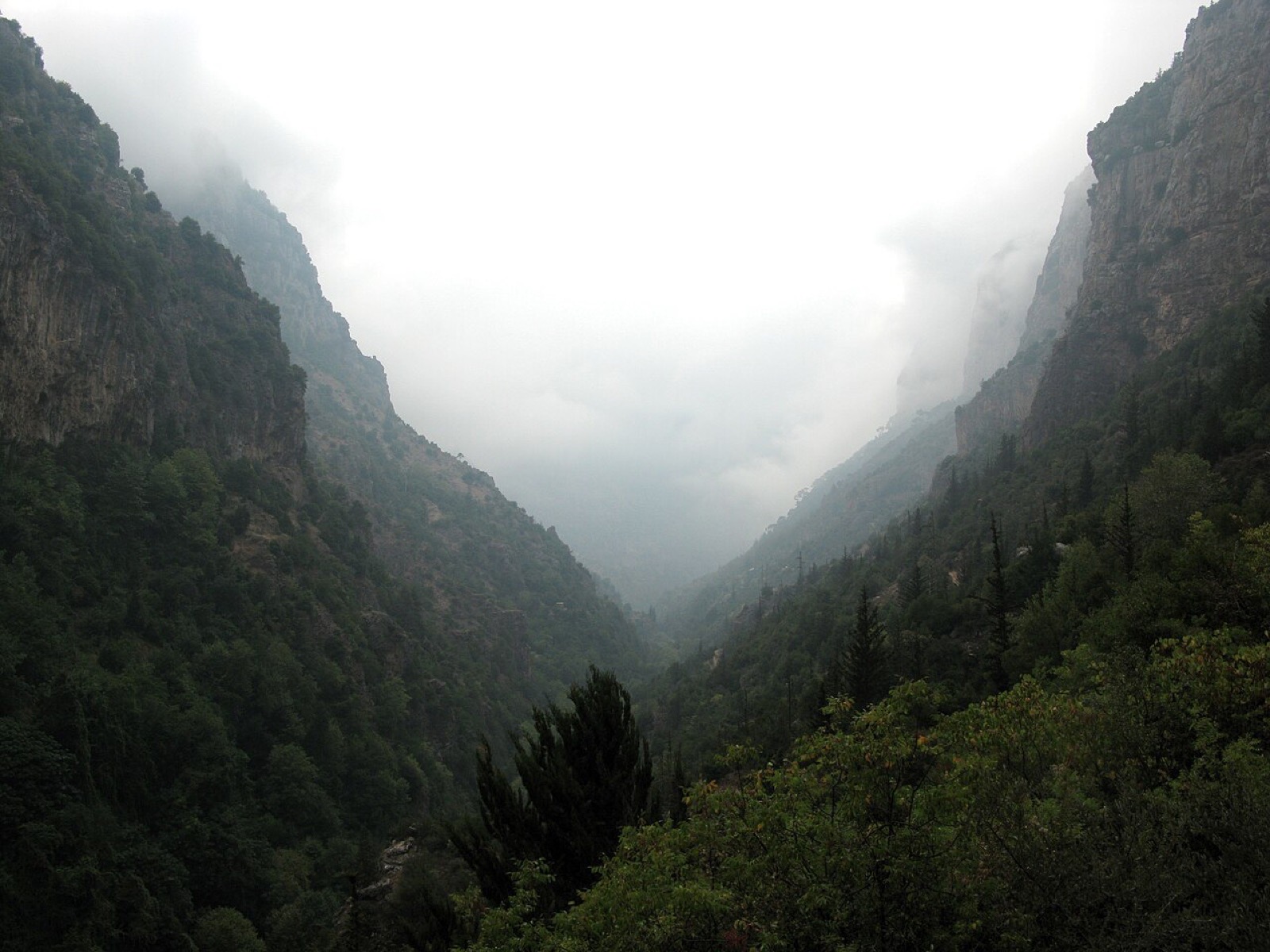 Clouds over the Qadisha valley in Lebanon