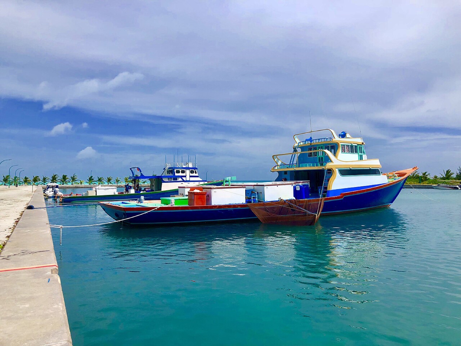 Fishing boats at Mathiveri in the Maldives