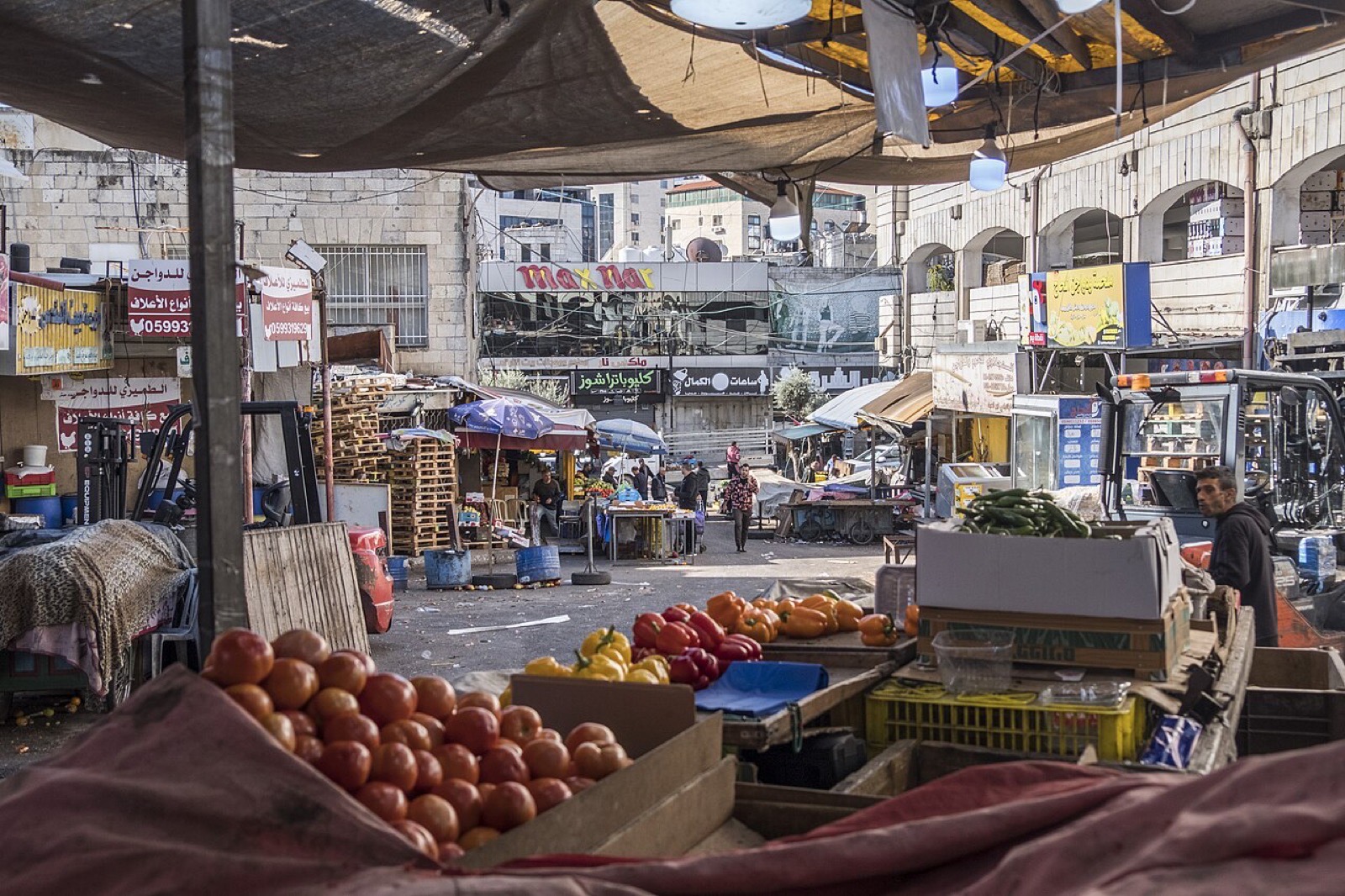 People at the market in Ramallah, Palestine