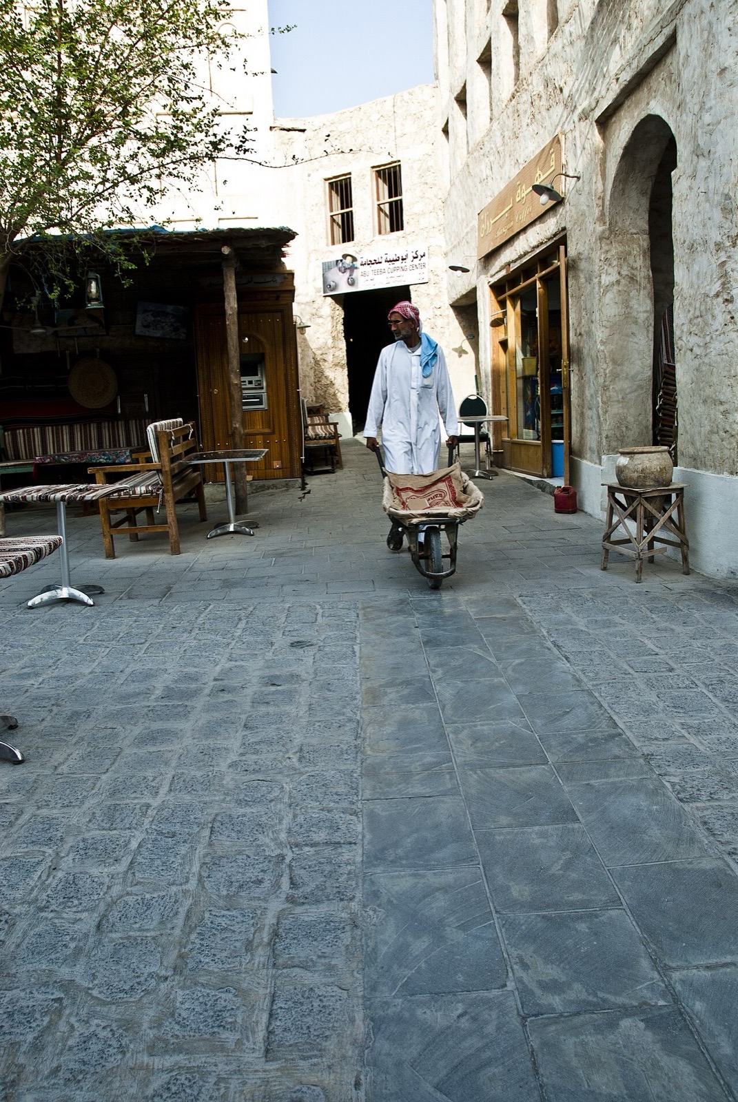 People in Souq Waqif in Doha, Qatar