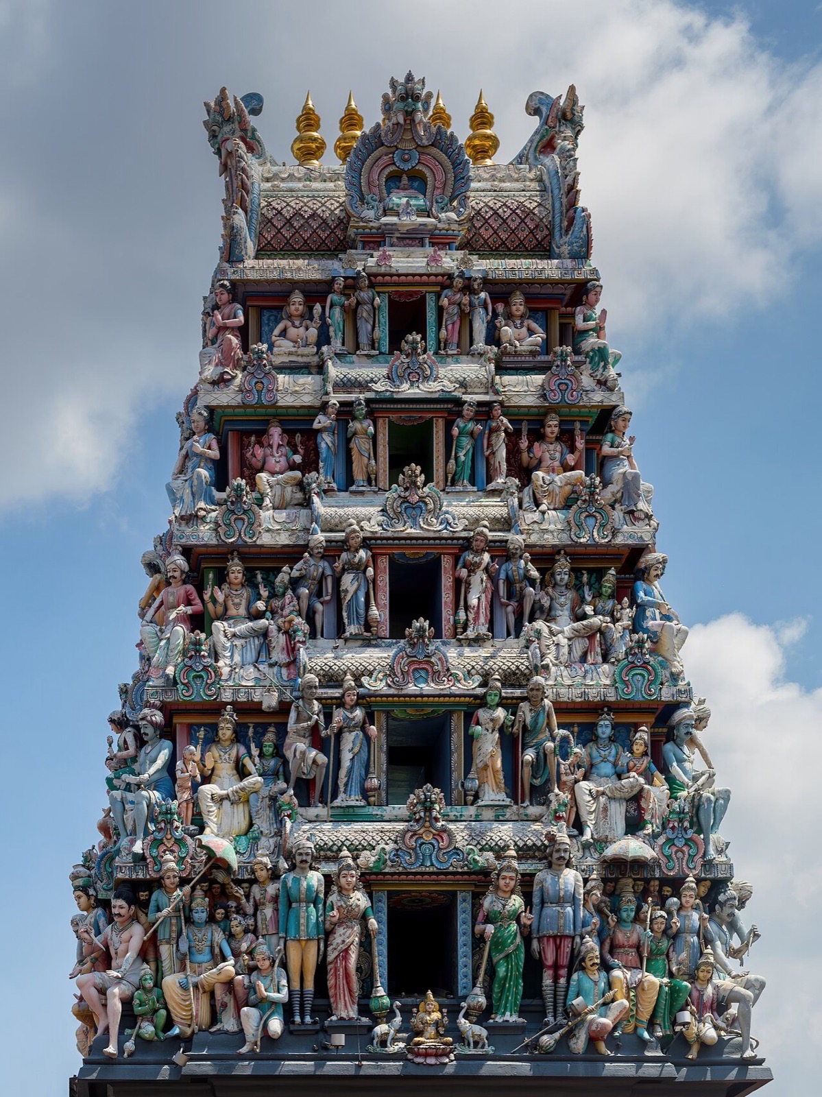 The entrance tower of Sri Mariamman Temple in Singapore’s Chinatown