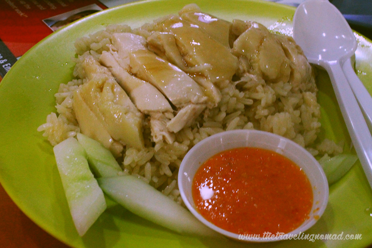 Hainanese chicken rice from Maxwell Food Centre in Singapore