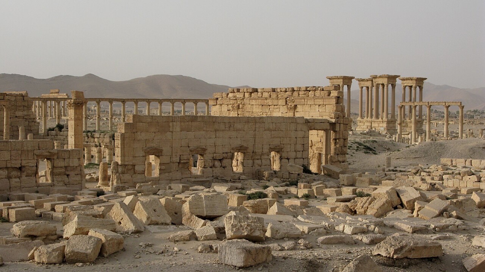 The ancient colonnaded avenue at Palmyra in Syria