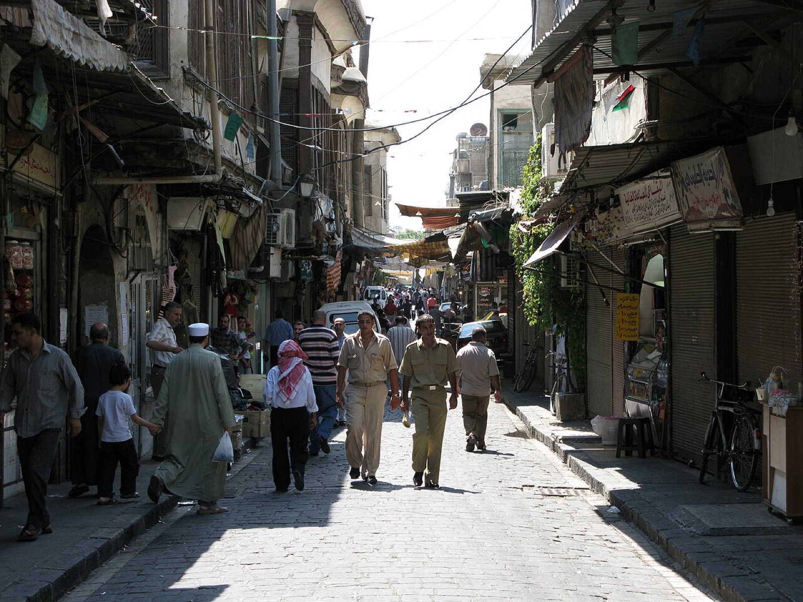 People on a street in Damascus, Syria
