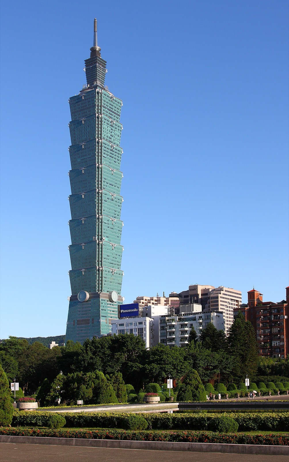 Taipei 101 seen from the Sun Yat-sen Memorial Hall in Taiwan