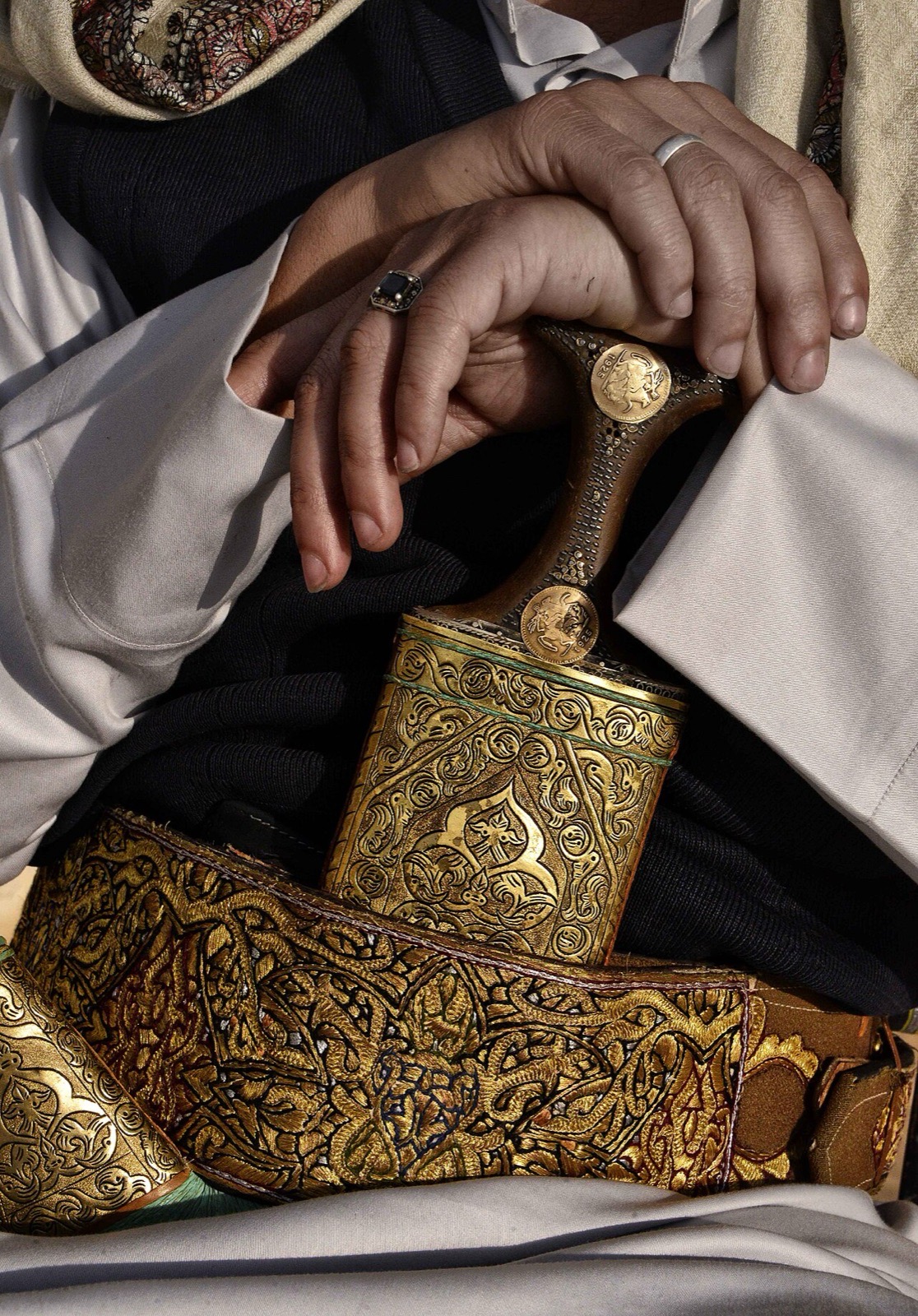 A traditional Yemeni jambiya dagger