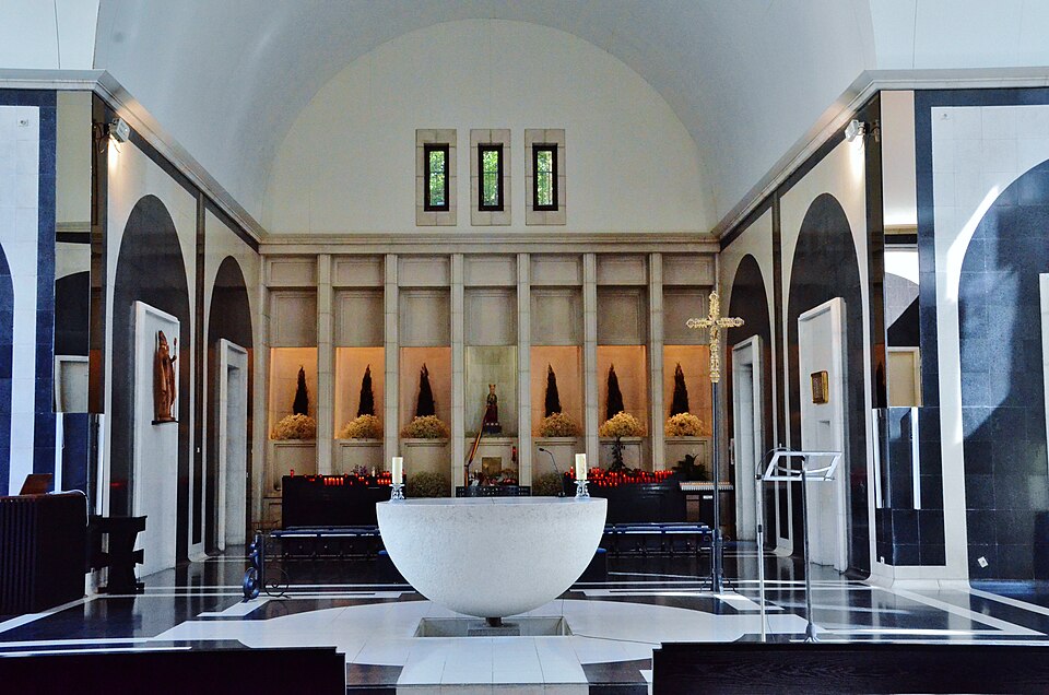 The interior of the sanctuary of Meritxell in Andorra