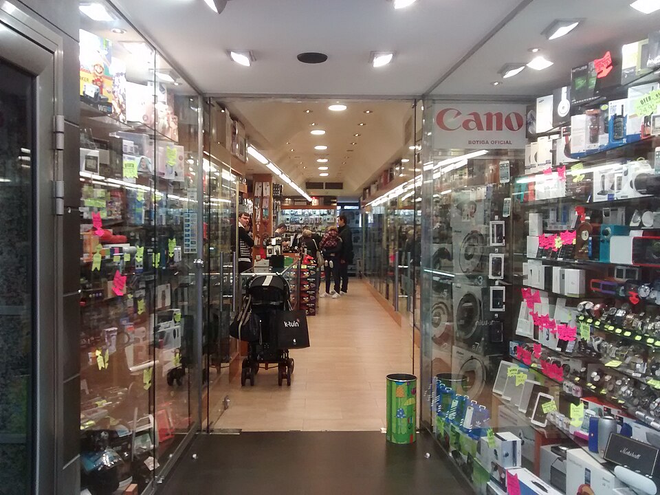 Electronics on display in a shop in Andorra la Vella