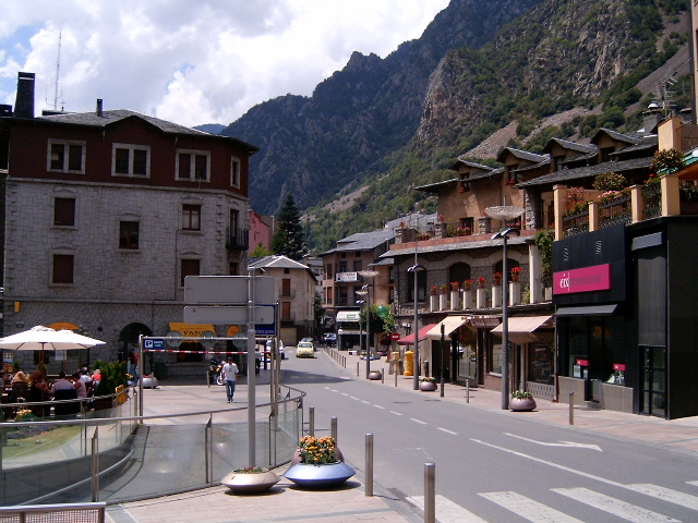 Plaça Rebés and the surrounding streets in Andorra la Vella