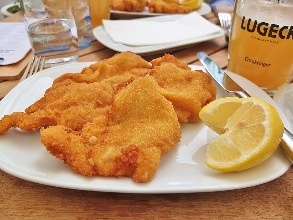 Wiener schnitzel served in Austria