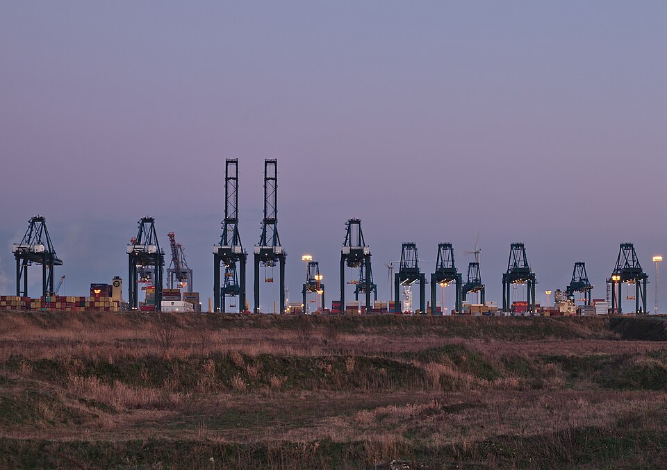 Cranes at the port of Antwerp