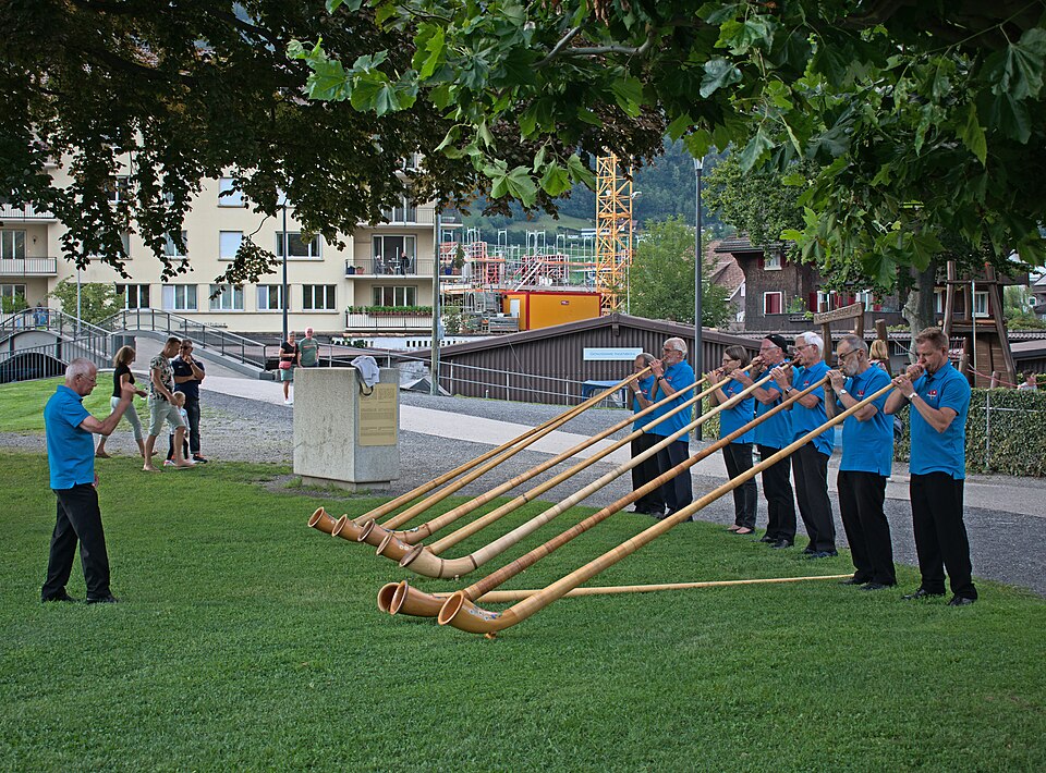 Alphorn players in Switzerland