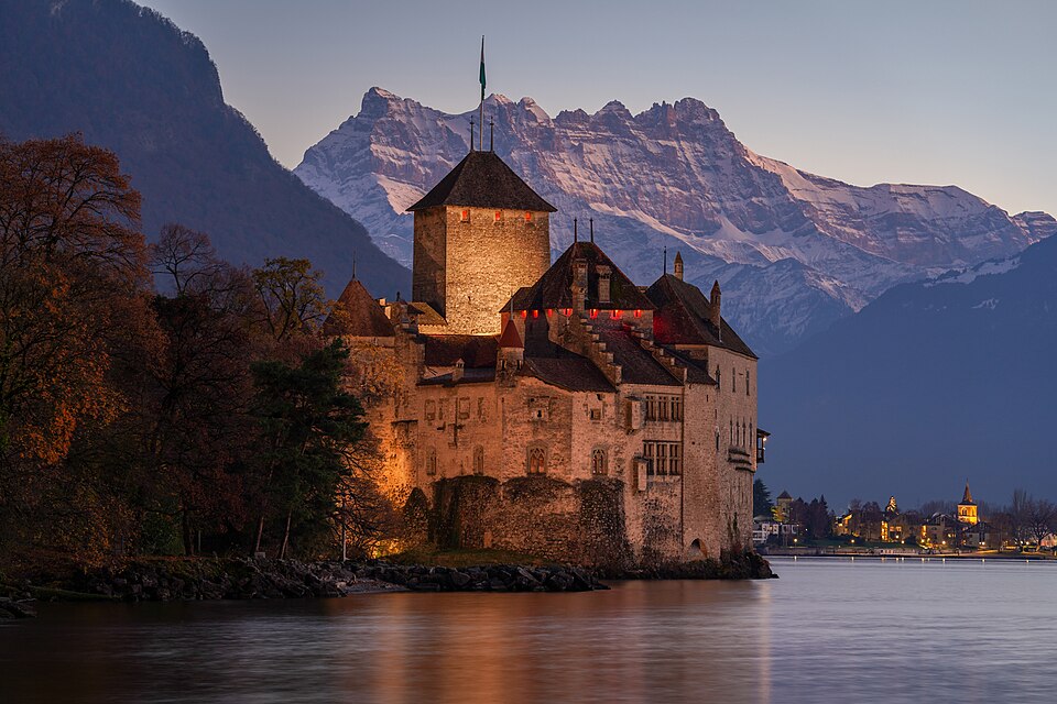 Chillon Castle beside Lake Geneva