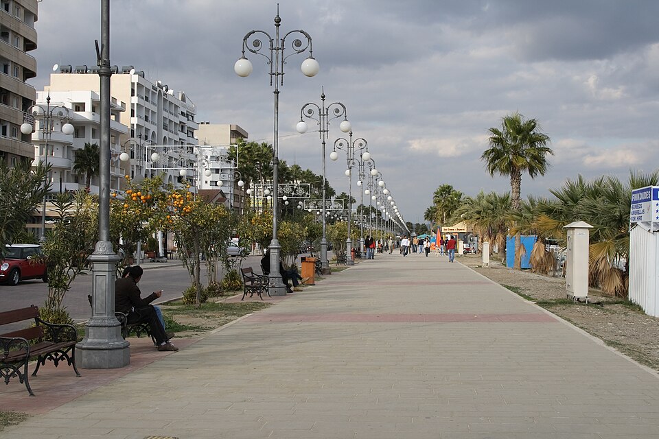 The seafront promenade in Larnaca