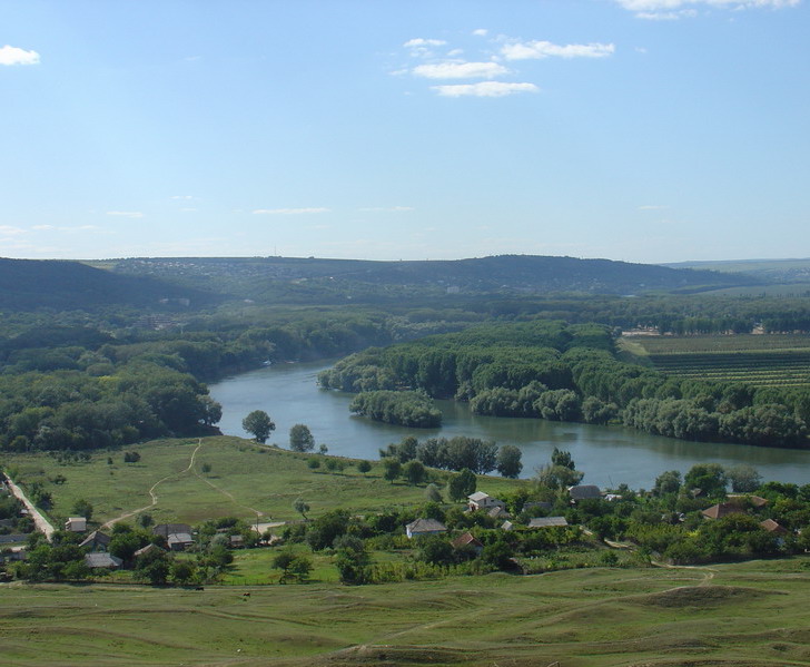 The Dniester river landscape in Moldova