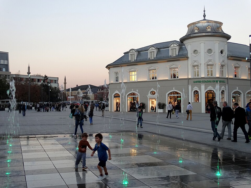 A pedestrian street in Pristina