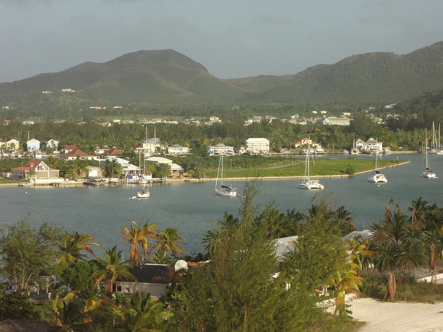 Boats at Jolly Harbour on Antigua