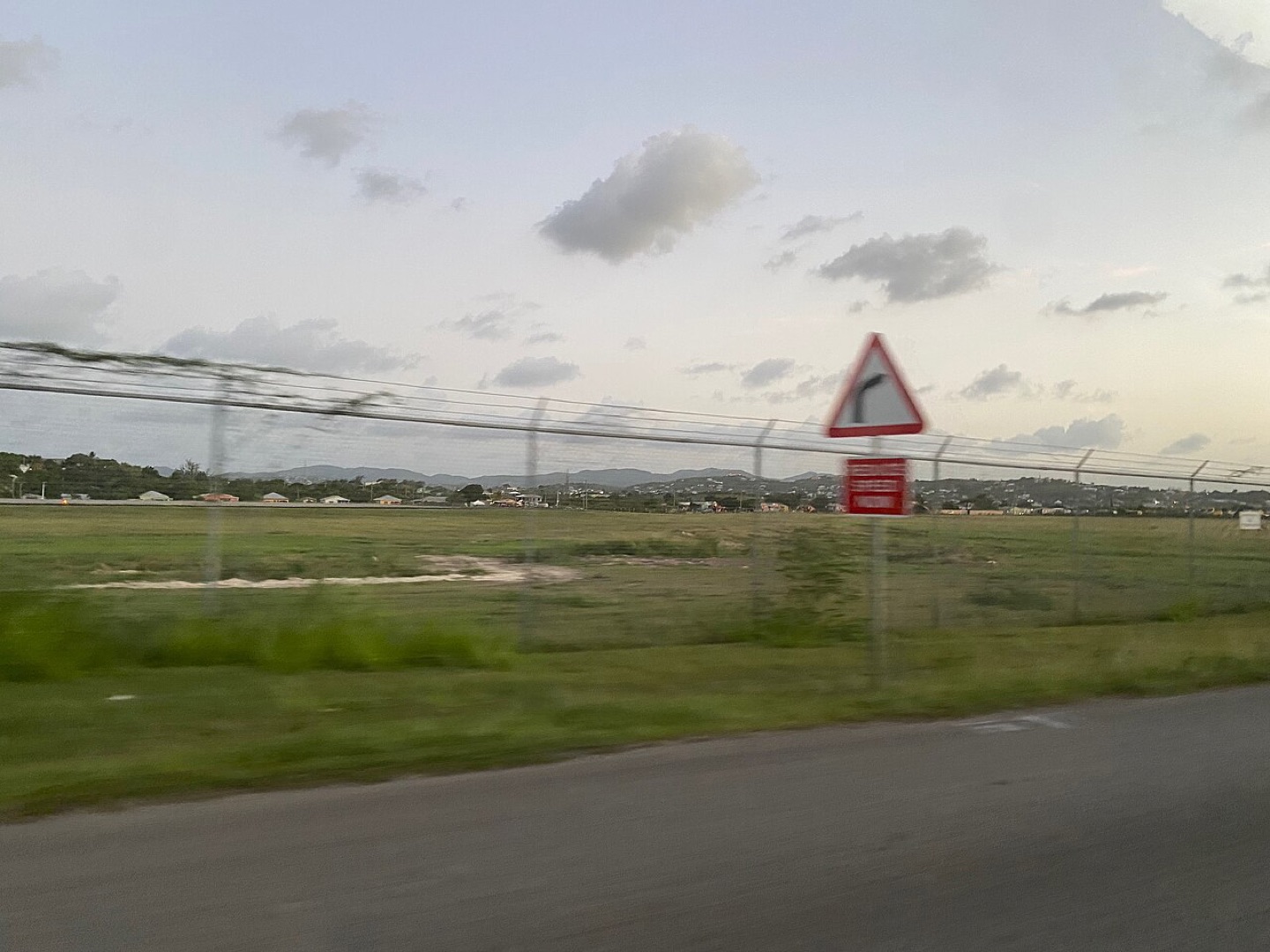 English lettering on a road sign in Antigua and Barbuda