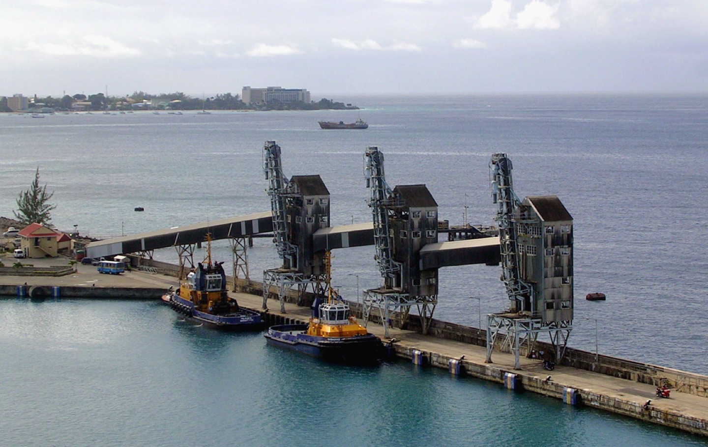 Sugar loading towers at the port of Bridgetown, Barbados