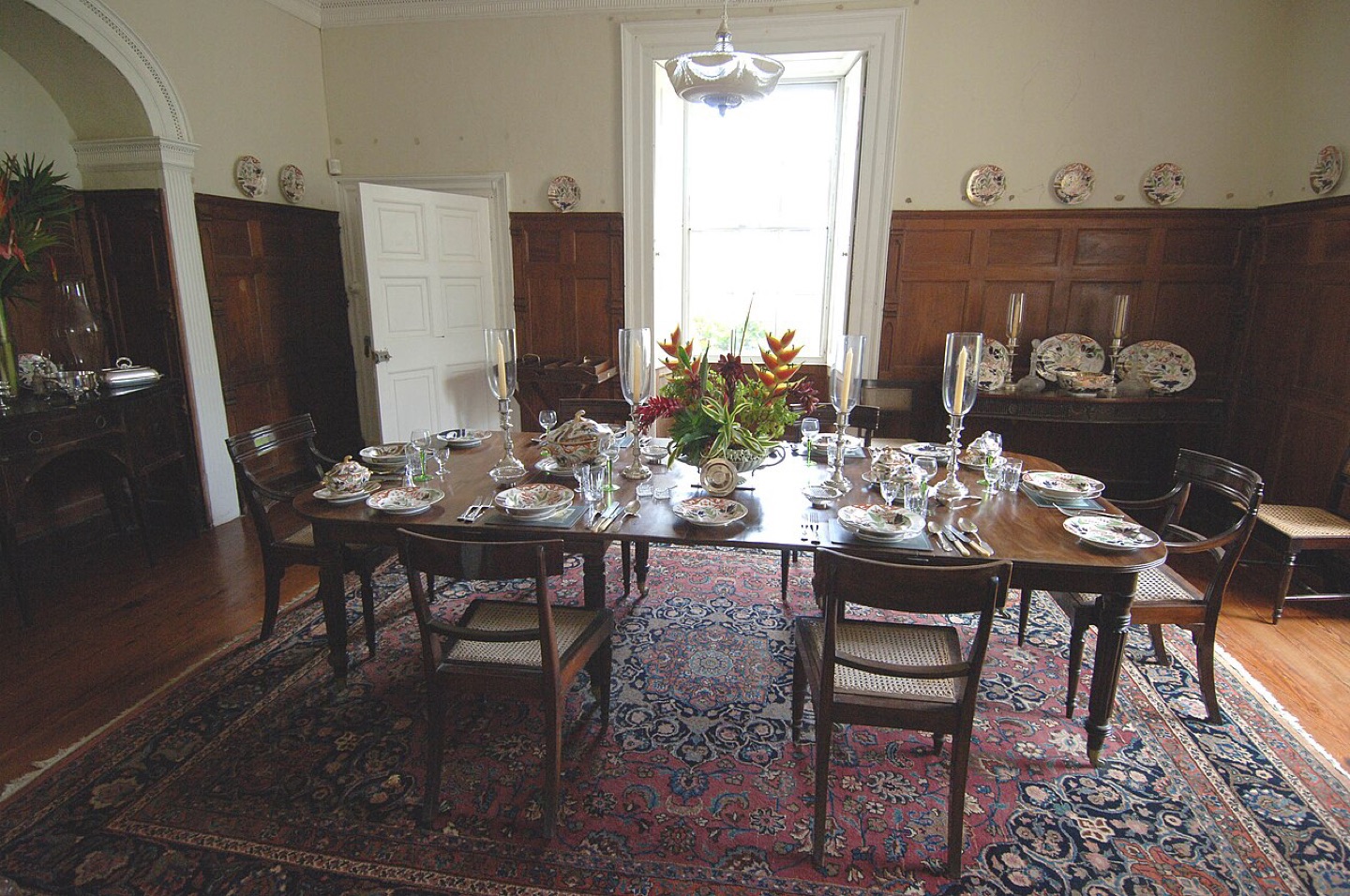 The dining room at the historic Saint Nicholas Abbey in Barbados