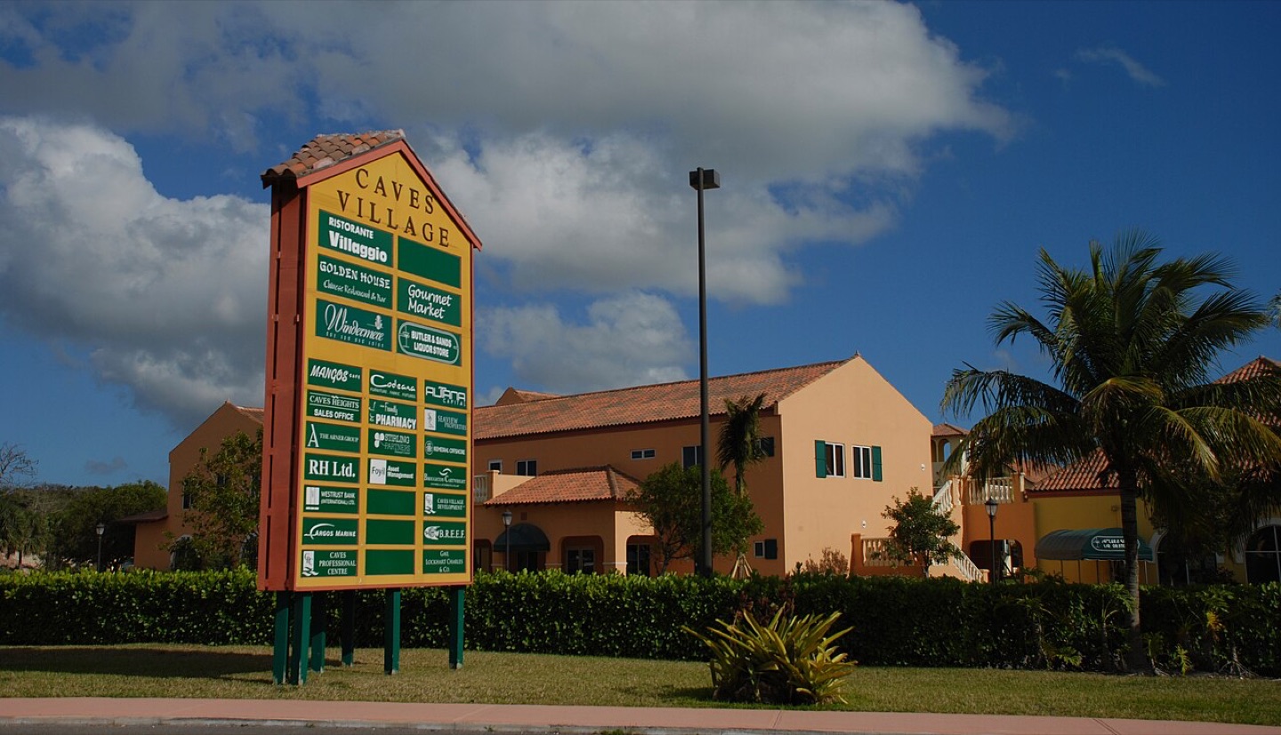 English signs at Caves Village in Nassau, Bahamas