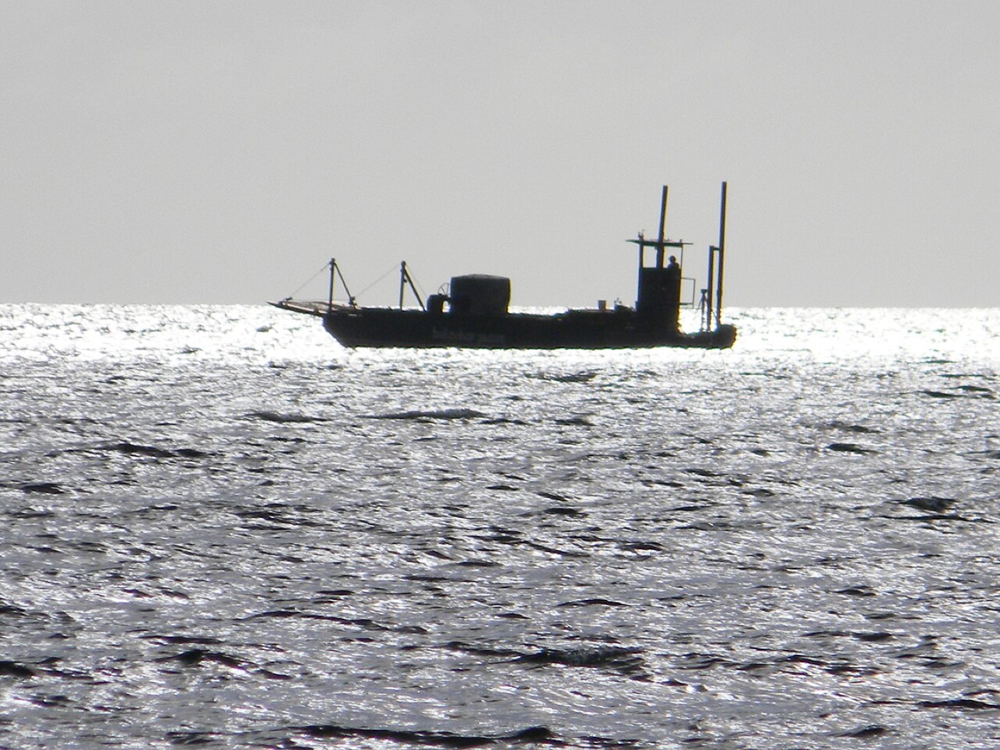 A fishing boat off the coast of Belize