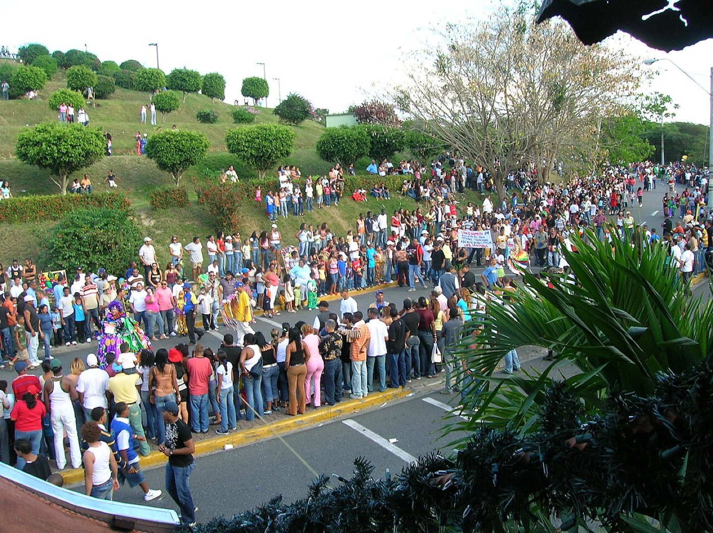 People in a town in the Dominican Republic