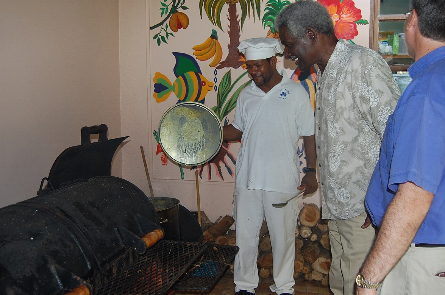Oil down being cooked in Grenada