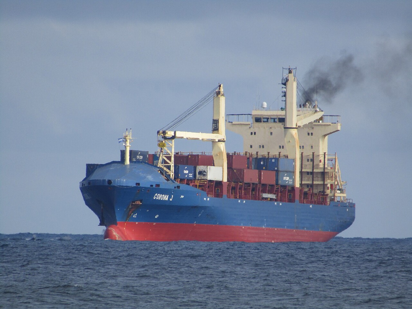 A cargo ship at Puerto Cortés, Honduras