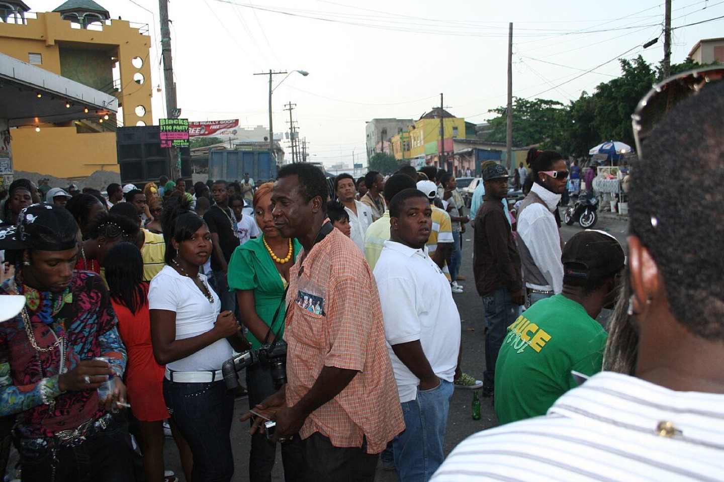 People on a street in Kingston, Jamaica