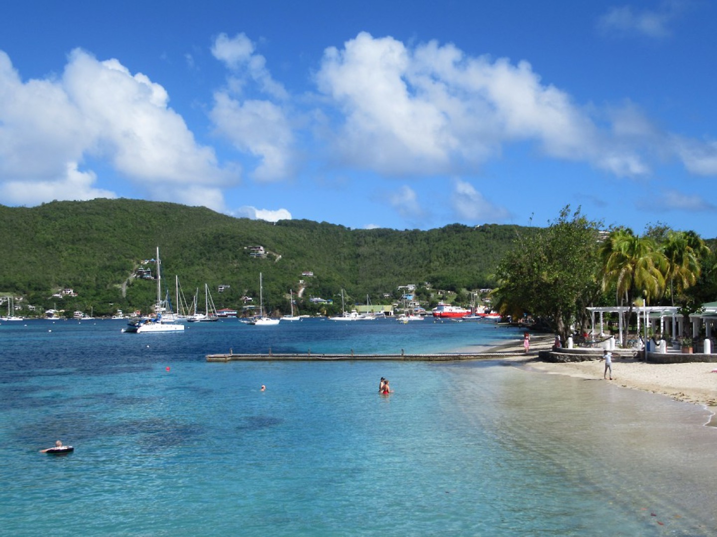 Boats in Admiralty Bay on Bequia, Saint Vincent and the Grenadines