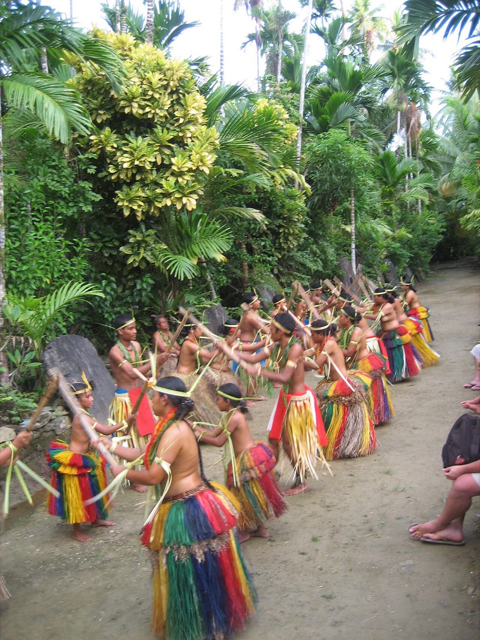 Traditional village dancers on Yap, Federated States of Micronesia