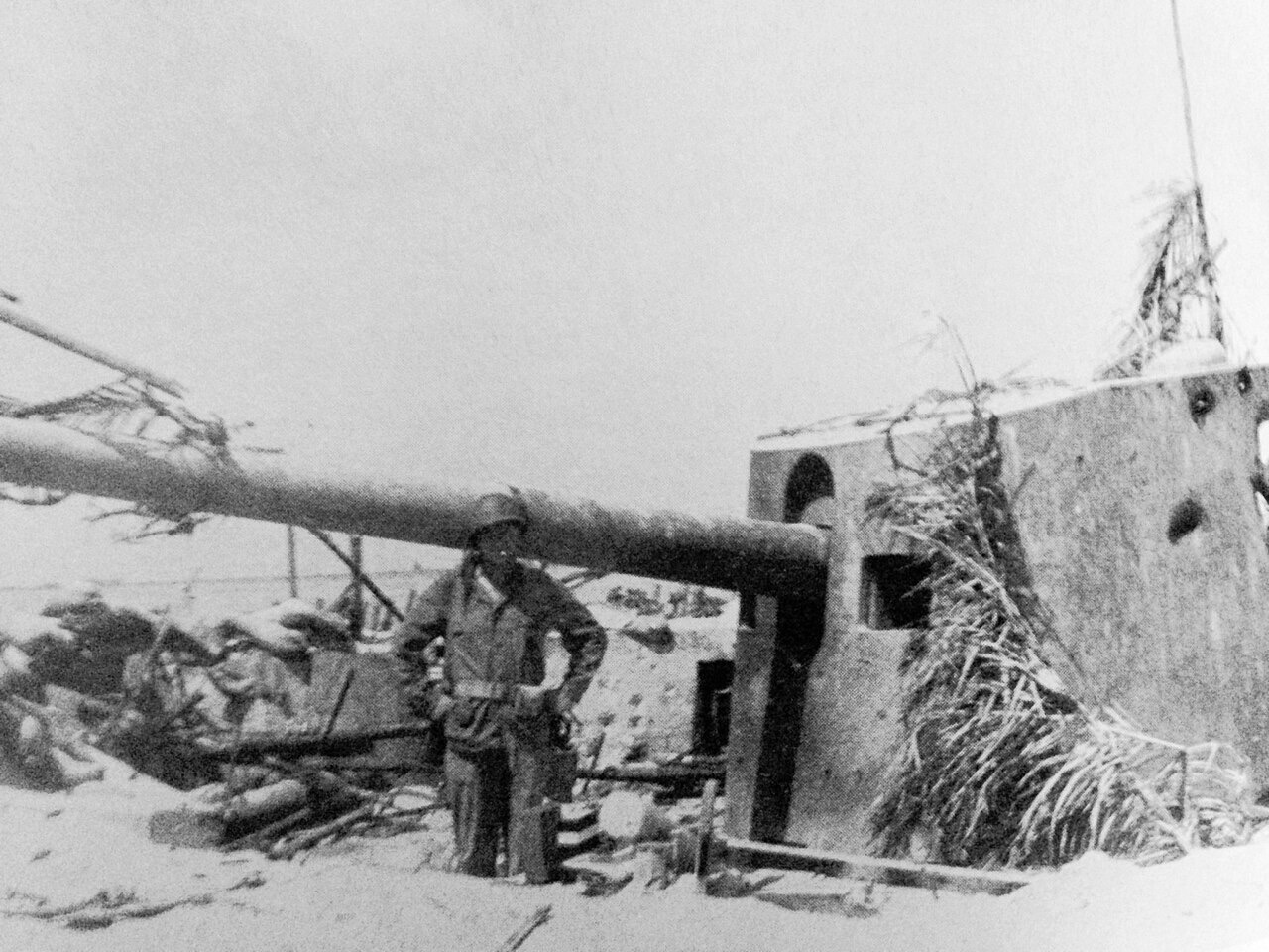 A Japanese gun emplacement on Tarawa during World War II, Kiribati