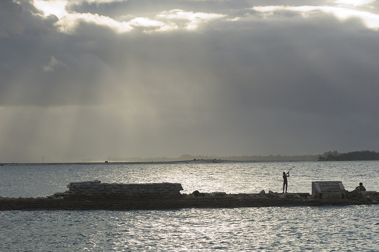 A coastal community on Tarawa, Kiribati