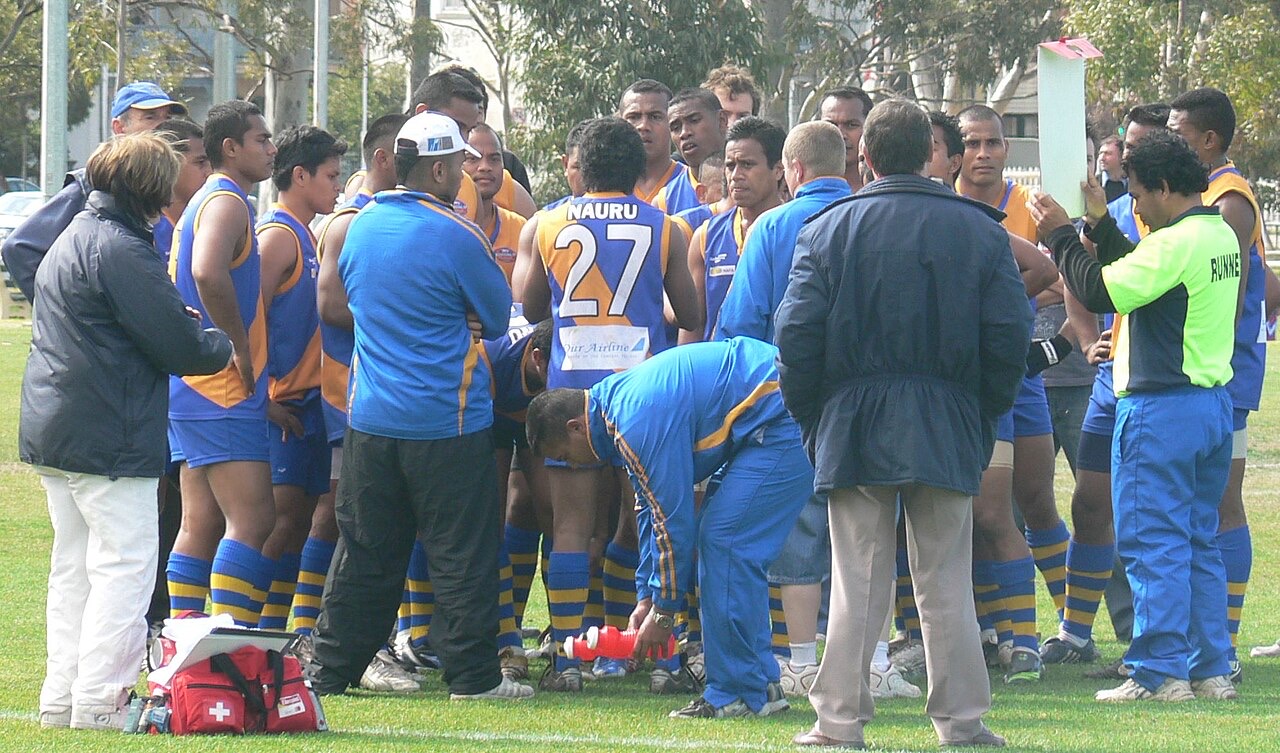 The Nauru Chiefs Australian rules football team at the International Cup