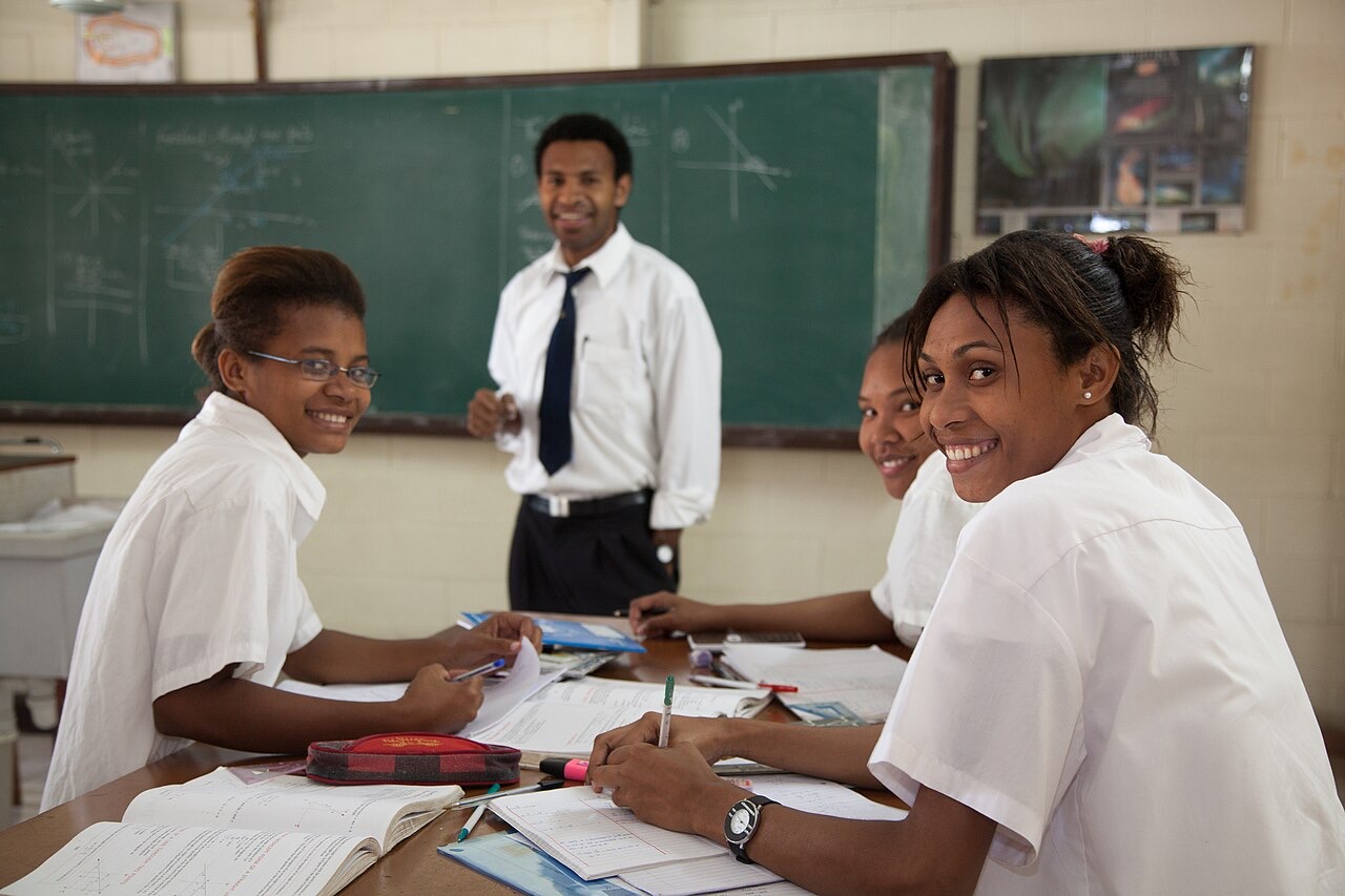 Students at Caritas Technical Secondary School in East Boroko, Papua New Guinea