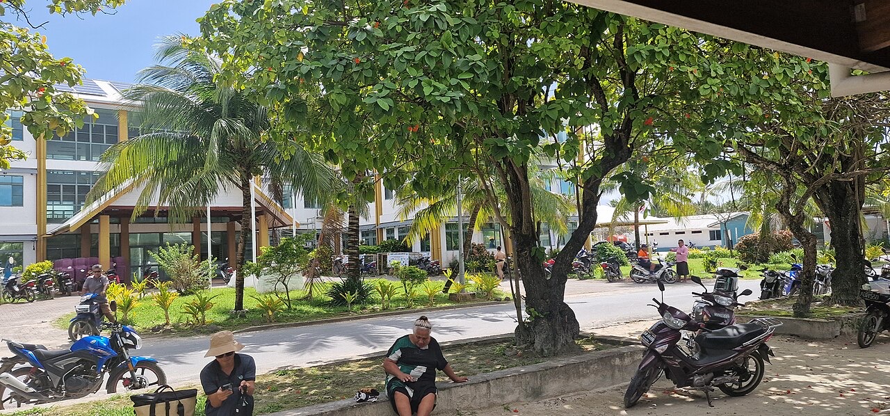 The government and parliament building in Funafuti, Tuvalu