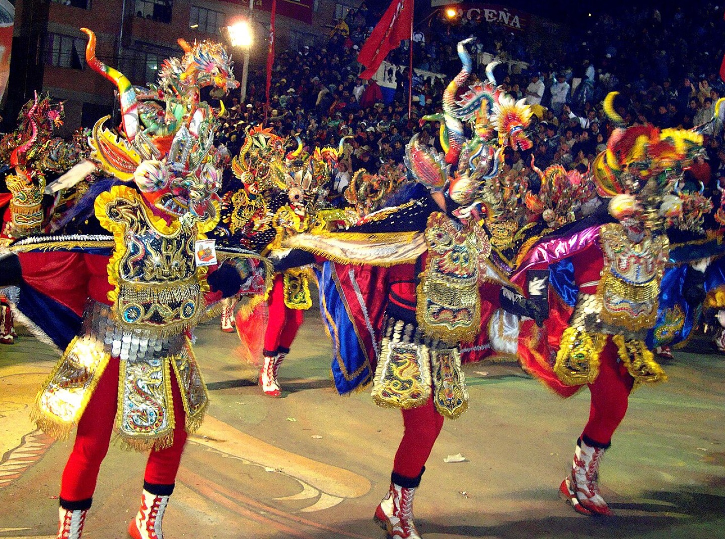 Diablada dancers at carnival in Oruro, Bolivia