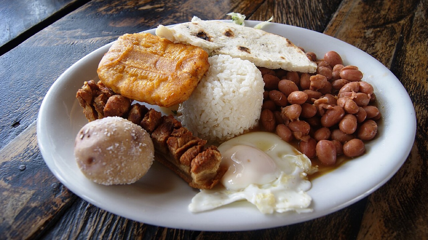Bandeja paisa served in Guatapé, Colombia