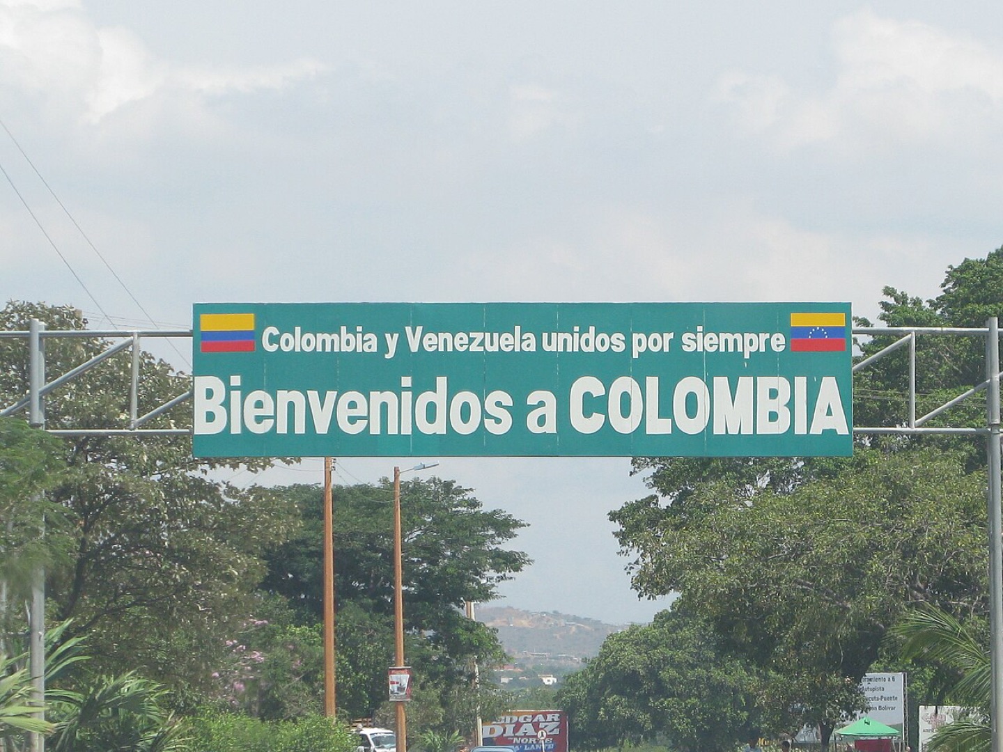 A welcome sign in Colombia