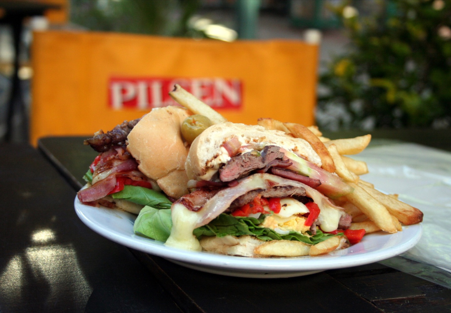 Chivito, a traditional Uruguayan sandwich
