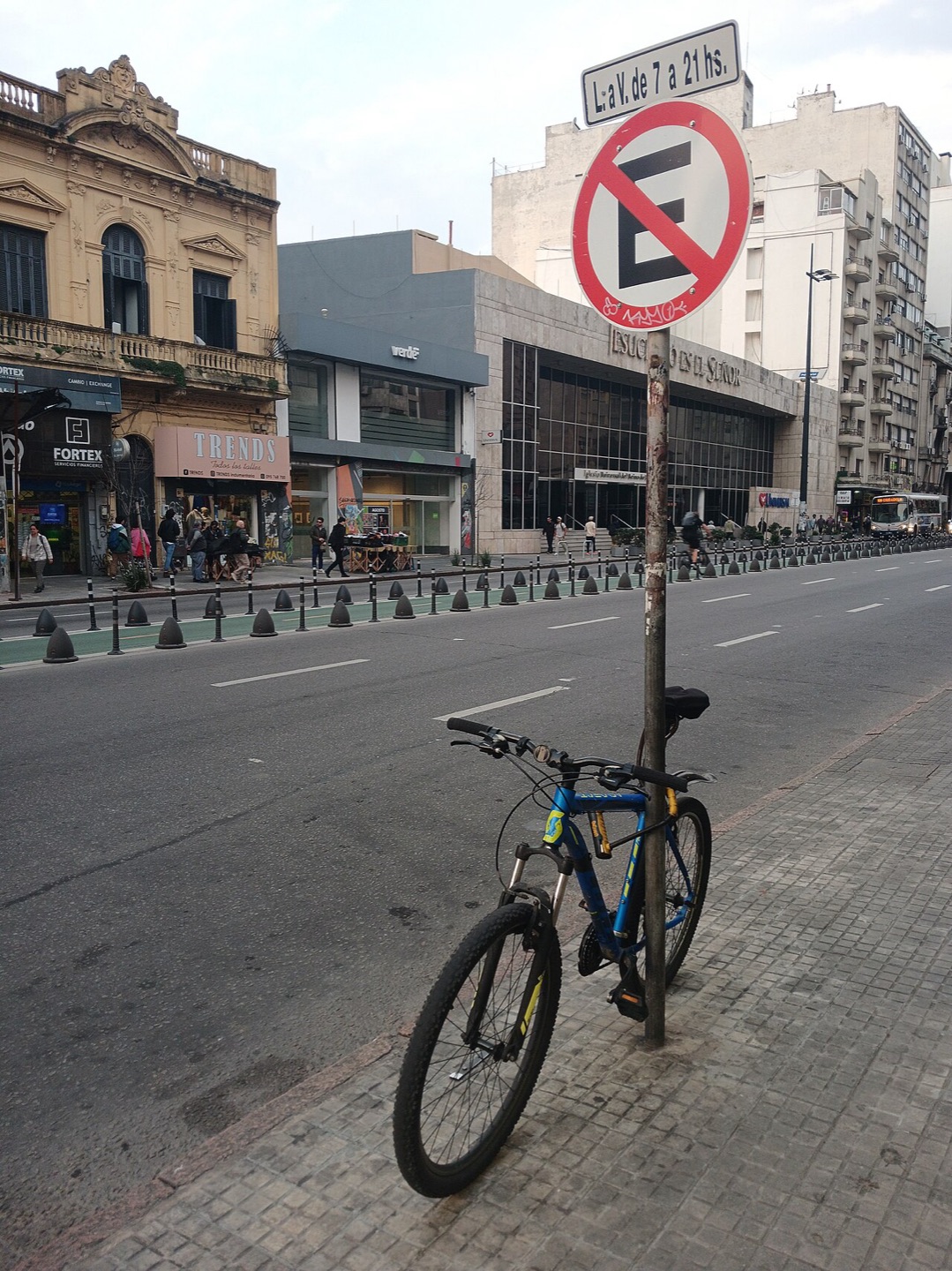 Spanish lettering on a street sign in Montevideo, Uruguay