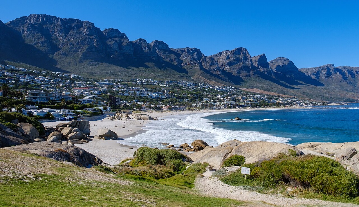 Camps Bay below the mountains of Cape Town, South Africa