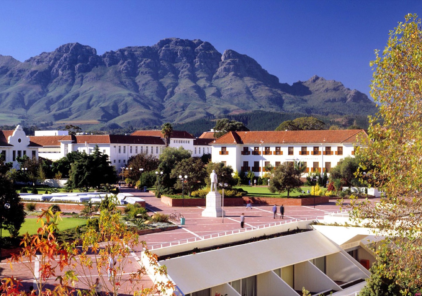 Stellenbosch University with Simonsberg beyond, South Africa