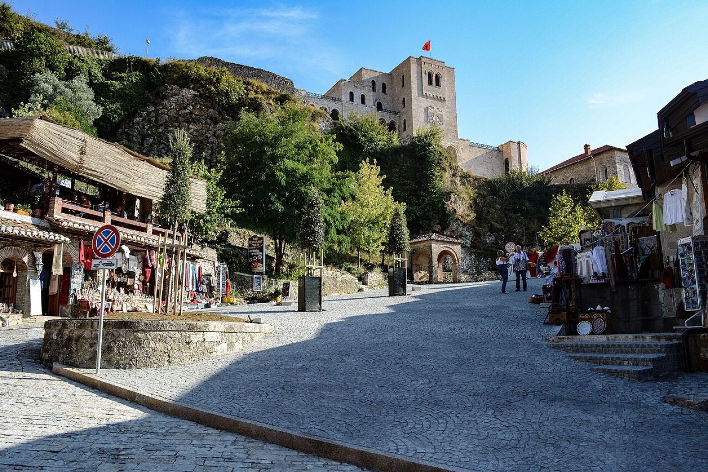 The historic town of Krujë and its hilltop castle