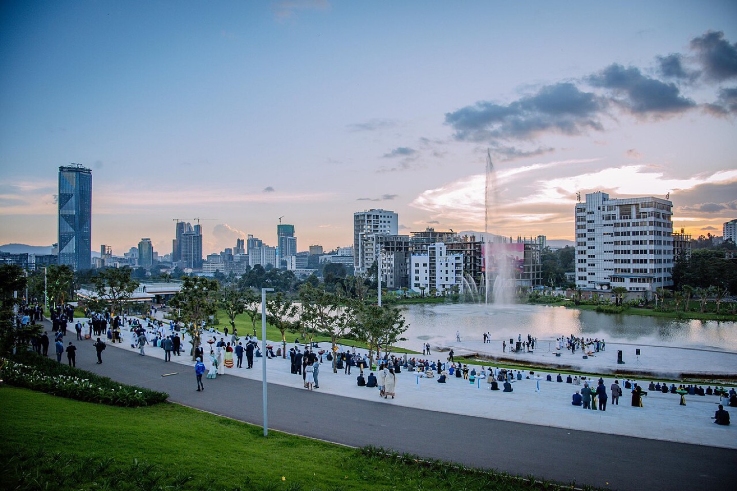 The skyline of Addis Ababa from Sheger Park, Ethiopia